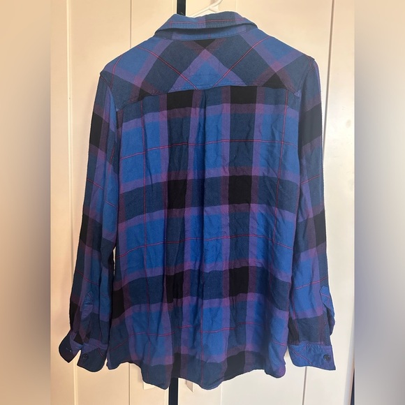 Rails Women's Blue Plaid Long Sleeve Blouse, Button Front, Size L - Picture 7 of 7